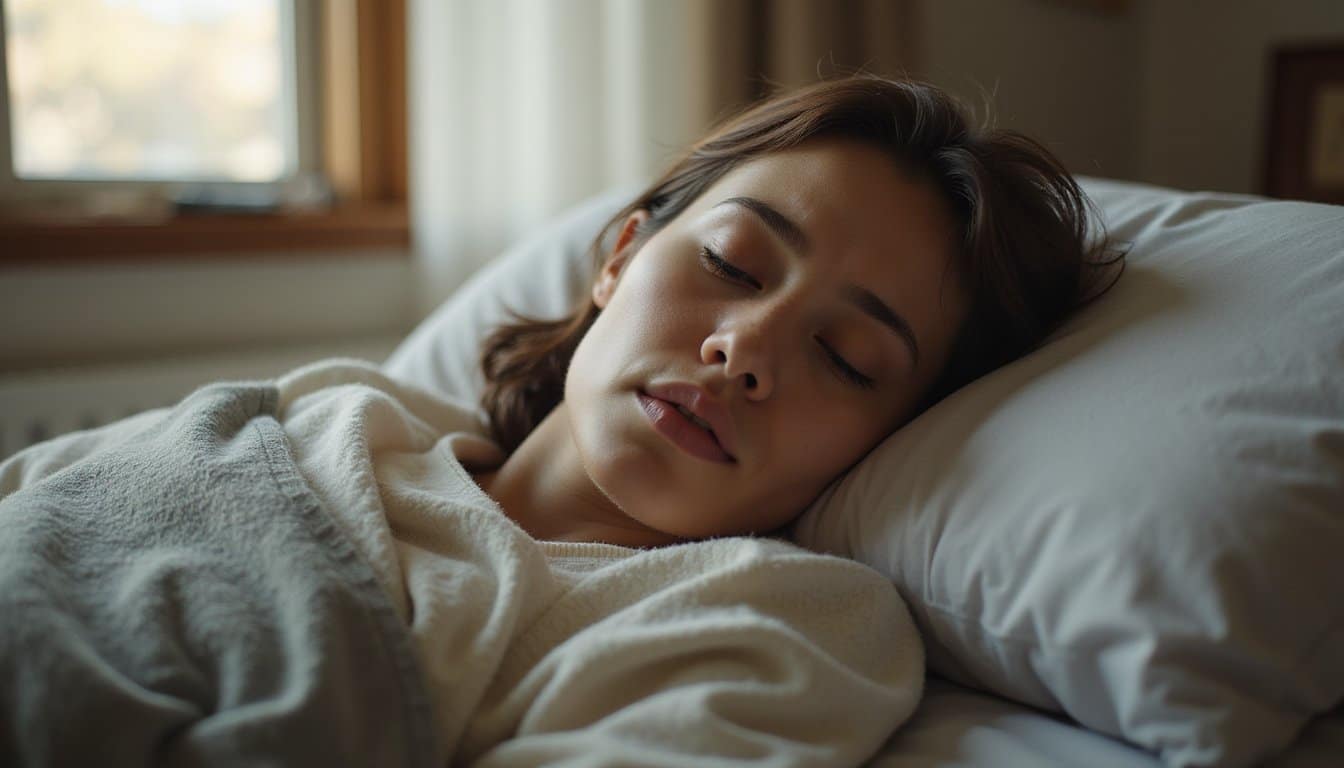 Person resting in a private detox bedroom with soft window lighting