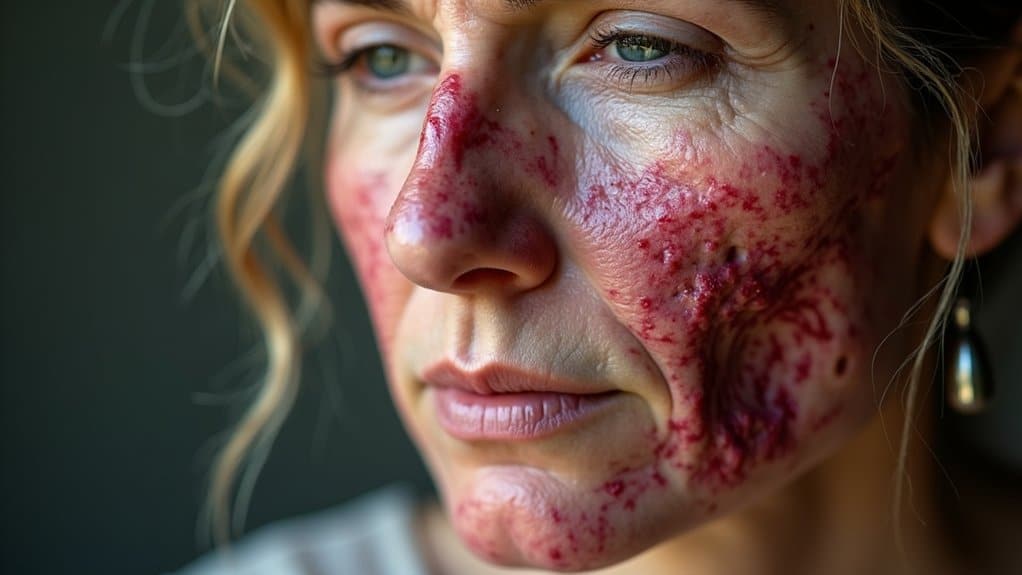 permanent meth induced facial scarring