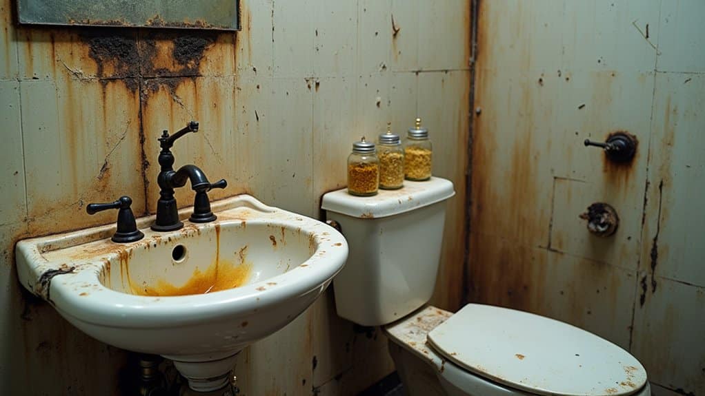 persistent chemical odors and stains