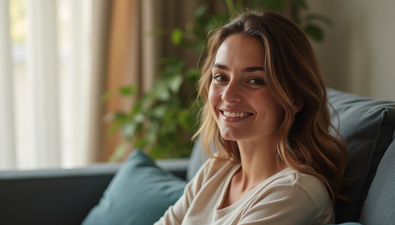 Person relaxing at home with natural light, representing fentanyl detox healing