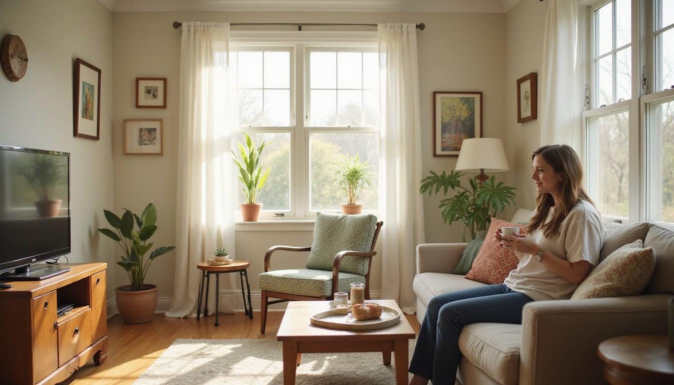 Woman in Marijuana detox program sitting in a serene residential room