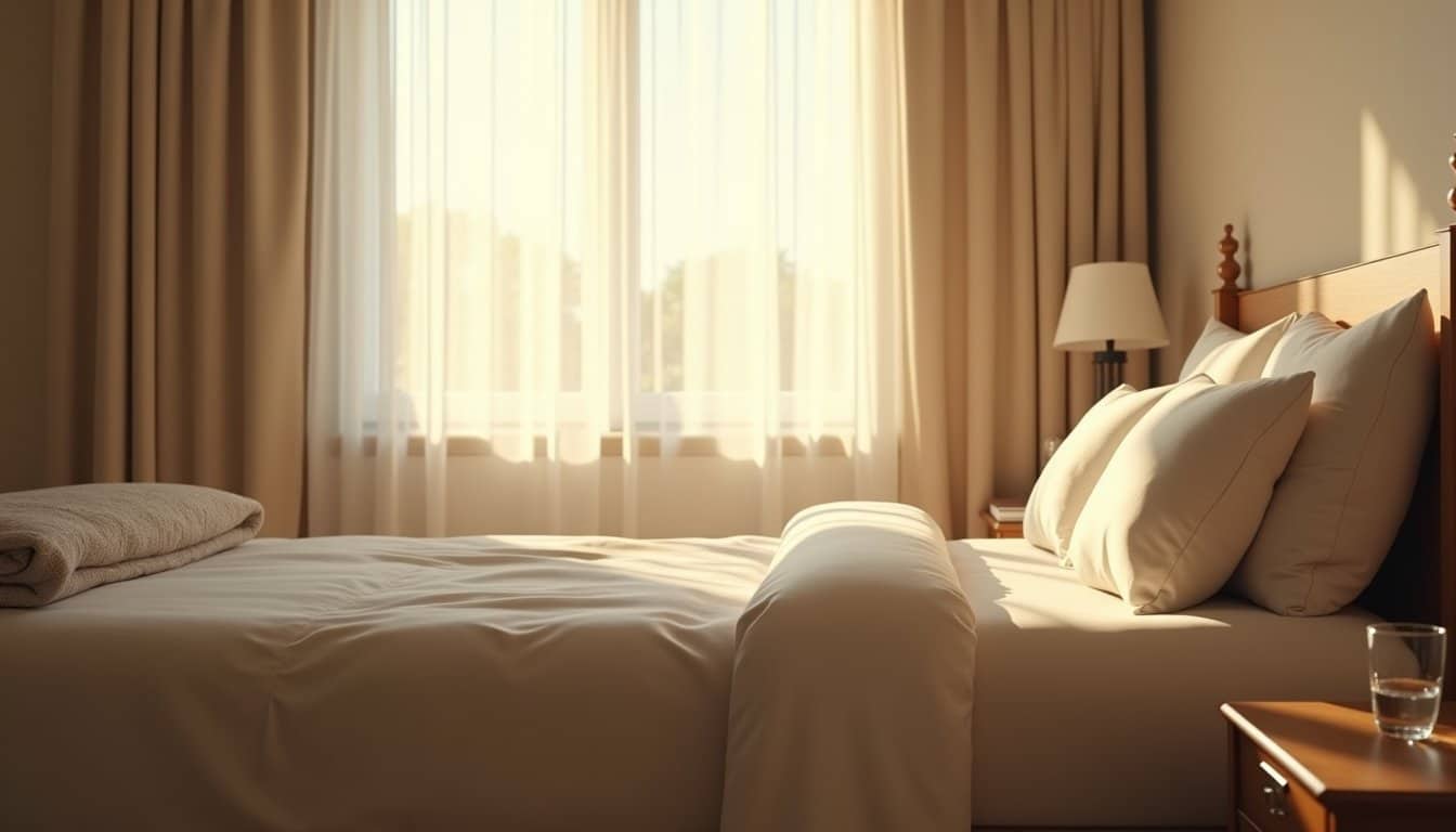 Bright and airy bedroom with fresh linens for fentanyl detox recovery