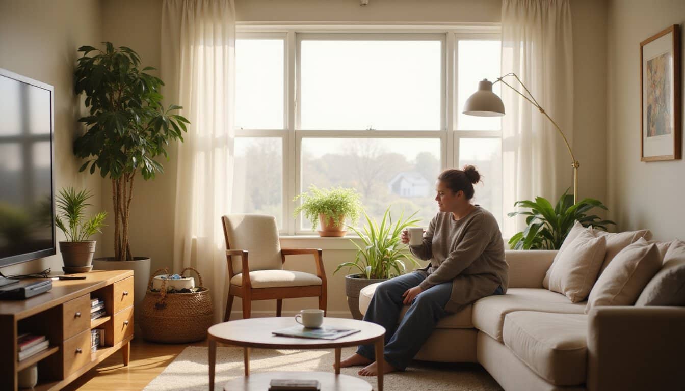 Marijuana detox recovery room with soft lighting and inviting interior design